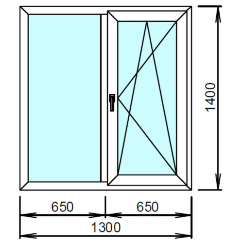 plafen l-line (60mm) Окно кухонное одностворчатое