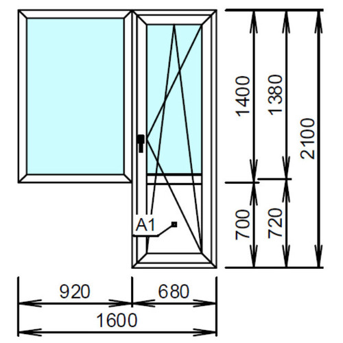plafen l-line (60mm) Балконный выход